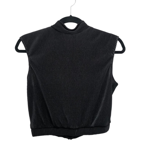 NWT Ro & De Rouched Black Mock TurtleNeck Keyhole Back Co-ord Set Top - Picture 1 of 4